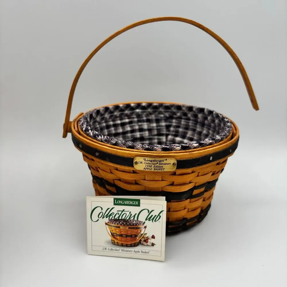 Longaberger JW Collection Miniature Basket Lot of 5 - Cards, Liners, Protectors